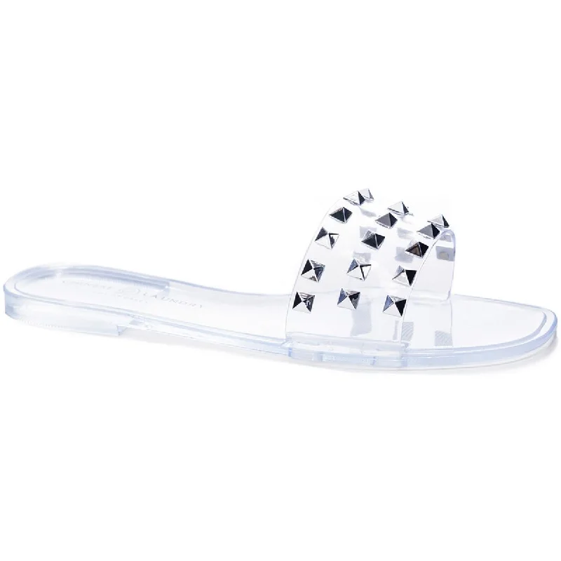 Chinese Laundry Womens Jelato Studded Slip-On Slide Sandals