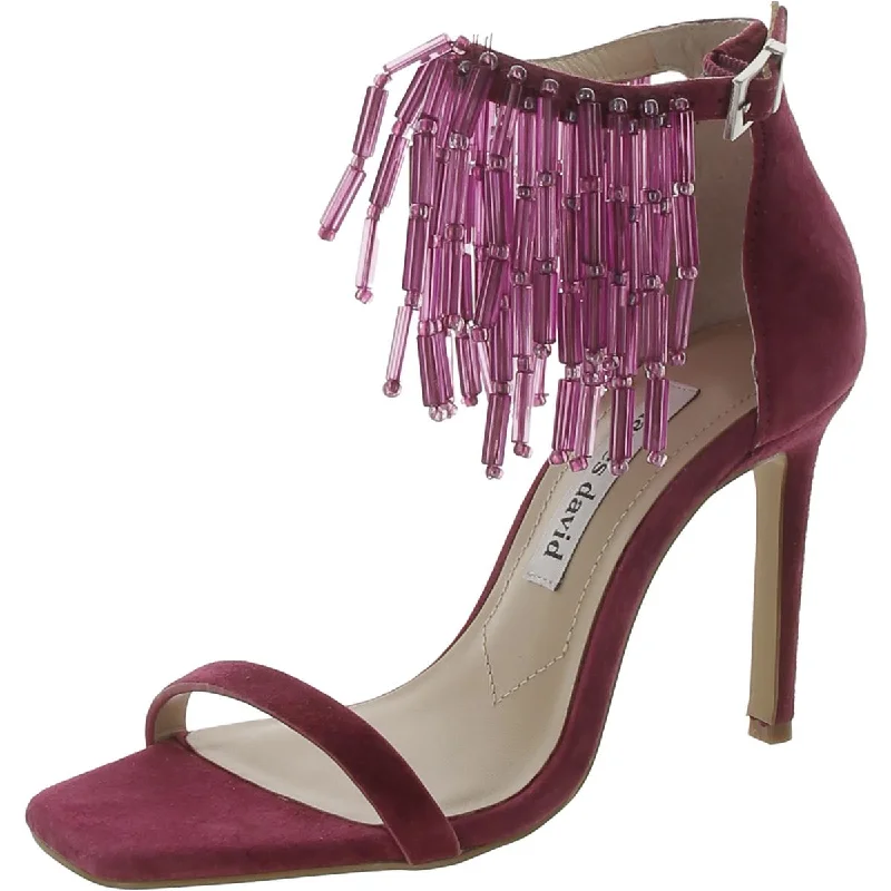 Charles David Womens Enrich Suede Ankle Strap Heels