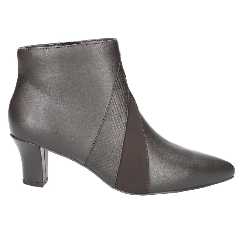 Falcon Croc Embossed Zippered Pointed Toe Booties