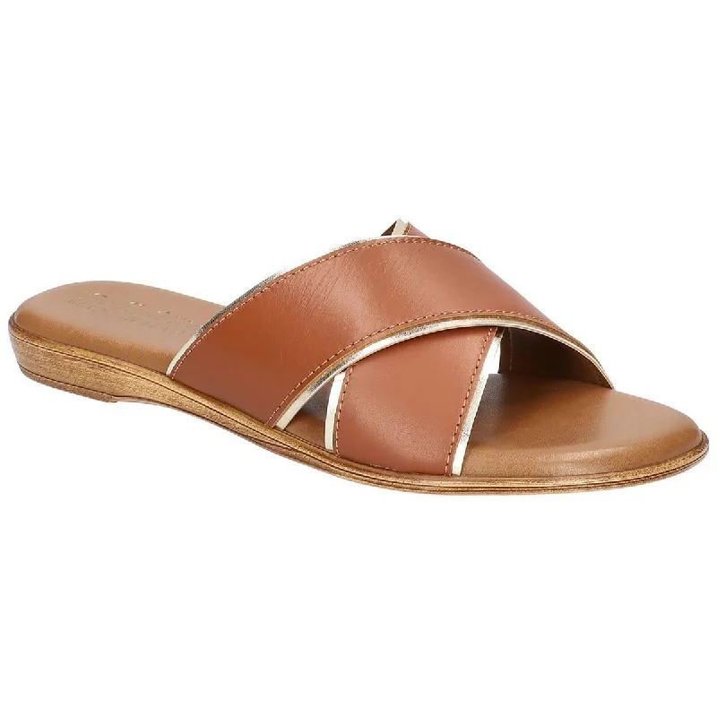 Bella Vita Womens Tab-Italy Leather Open Toe Slide Sandals