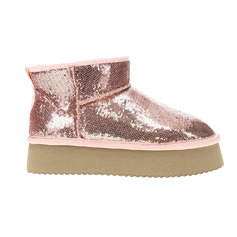 Room Service Sequin Platform Booties