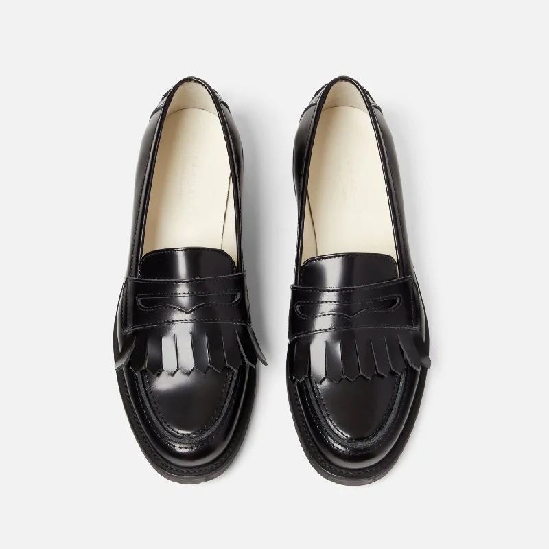 Wilde Black Fringe Penny Loafer - Women's