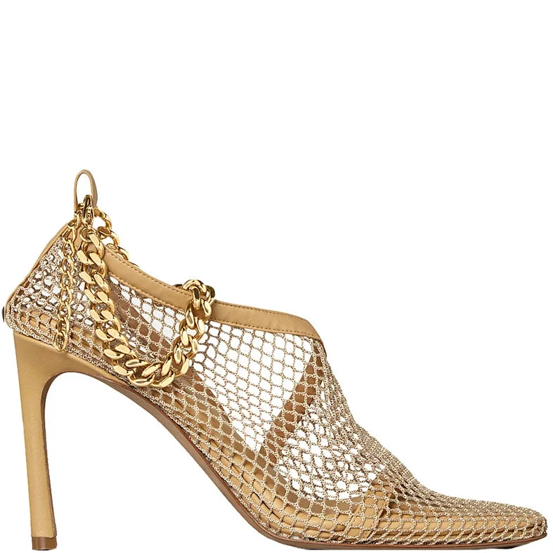 Stretch Mesh Sandals 90, Nude