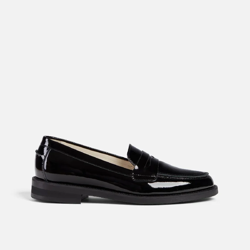 Wilde Black Patent Penny Loafer - Women's