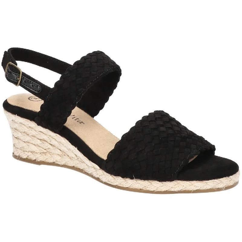 Bella Vita Womens Mariella Faux Suede Wedge Espadrilles