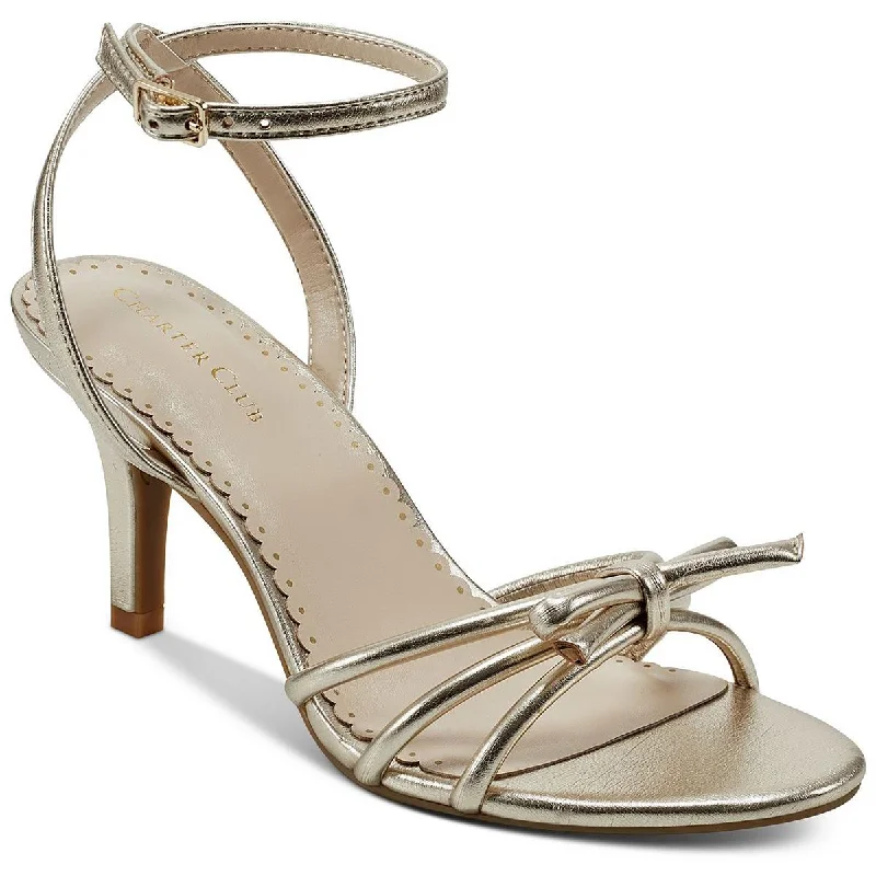 Charter Club Womens Mirabell Patent Ankle Strap Heels