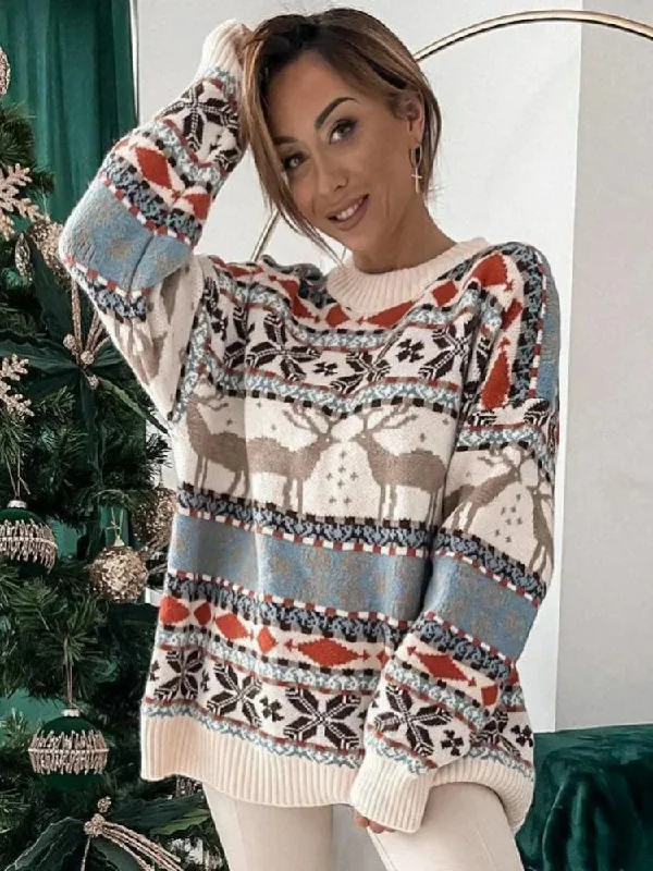 Long Sleeve Knitted Pullover Christmas Sweater