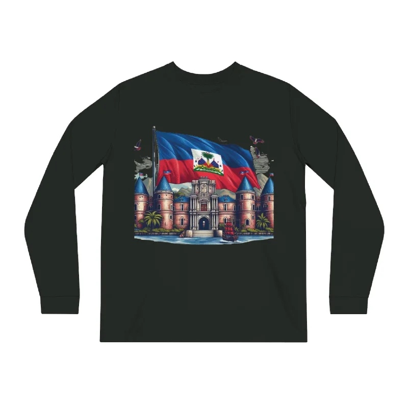 Citadelle Laferrière Haitian Flag Long Sleeve Tee - 100% Organic Cotton