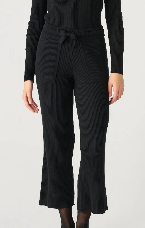 Ribbed Sweater Pants In Black