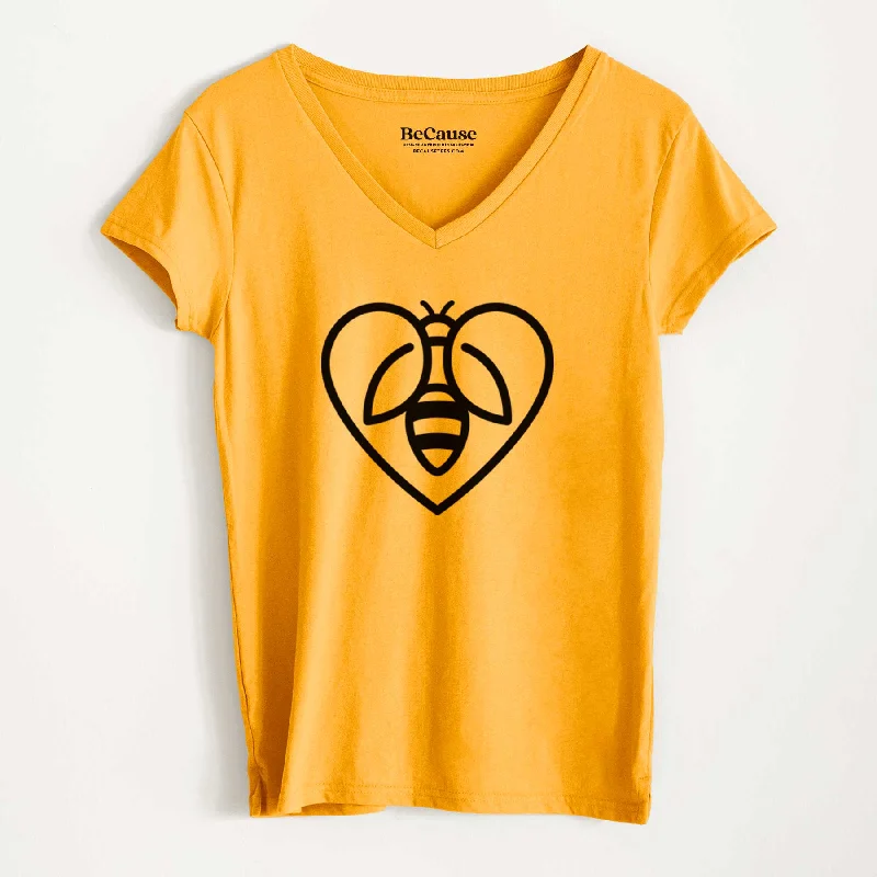 Bee Heart Icon - Women's 100% Recycled V-neck