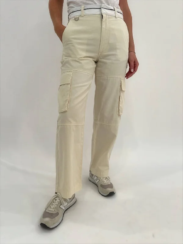 Addie Reversed Waistband Pant In Ivory