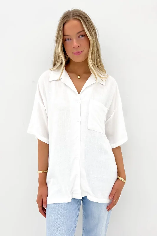 Luxe Linen Shirt Vintage White