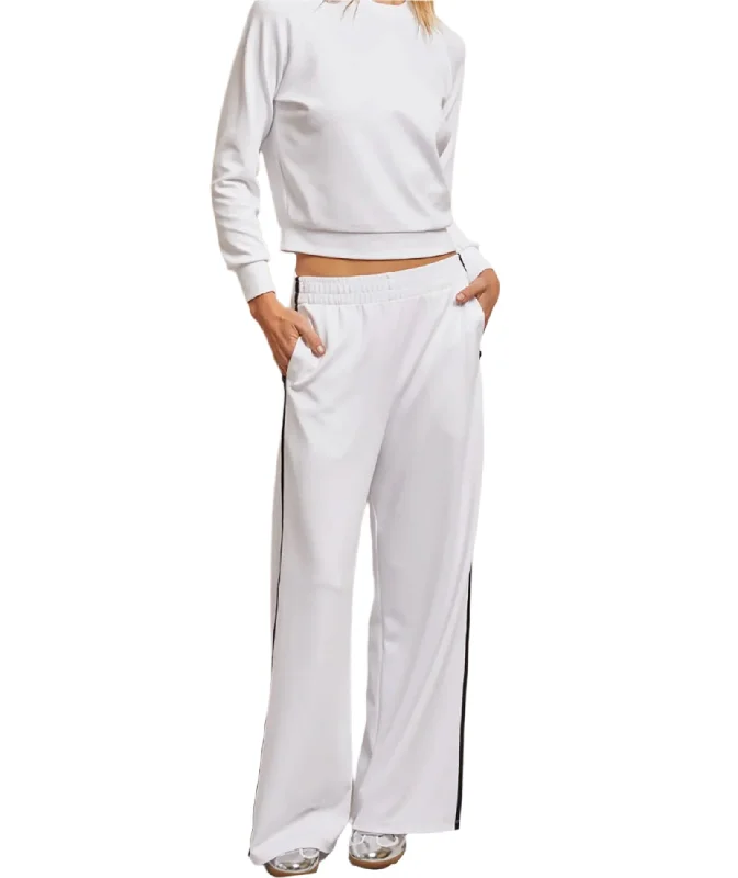 Perfect White Tee Women Nadia Travel Wide Leg Pants