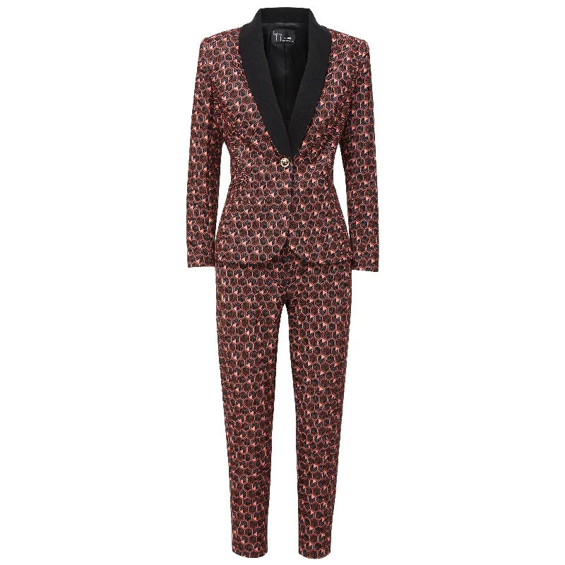 Leggings Suit Pants - Coral Pattern