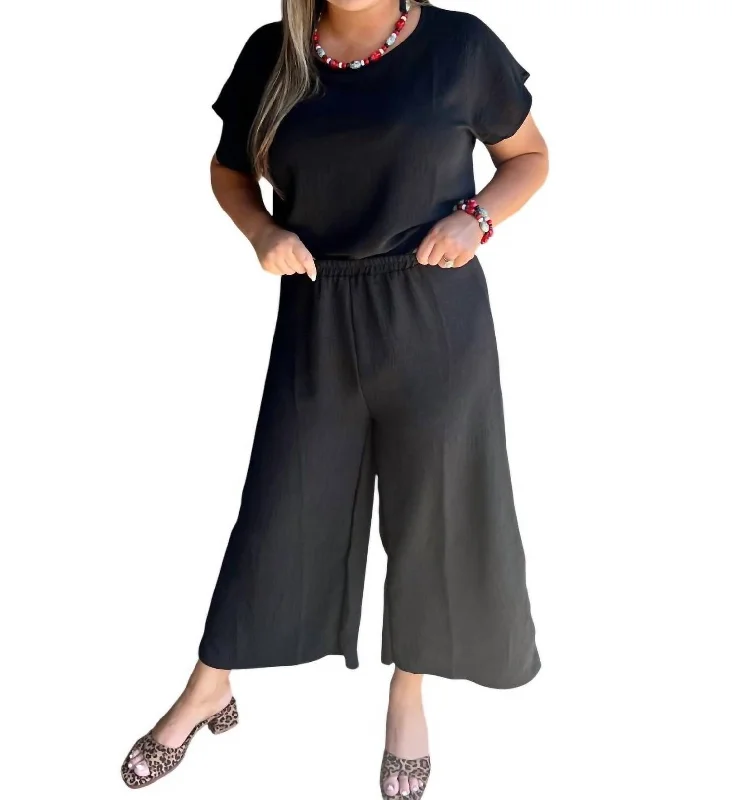 Wide Leg Pant In Black