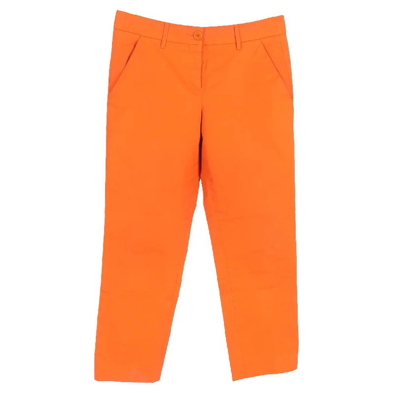 Etro Straight Leg Trousers in Orange Cotton