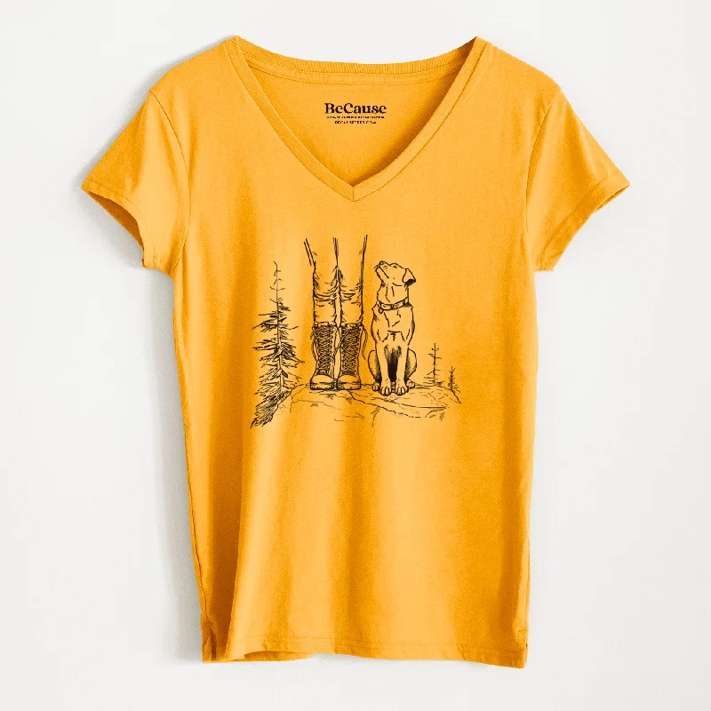 Trail Companions - Hiking with Dogs - Women's 100% Recycled V-neck