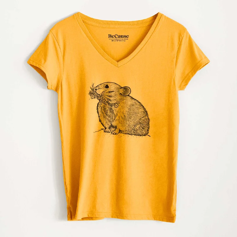 Ochotona princeps - American Pika - Women's 100% Recycled V-neck