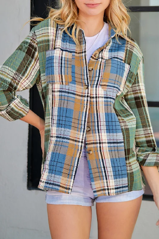 Plaid Button Up Long Sleeve Shirt