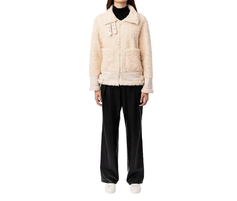 Women's Kylie Teddy Jacket In Cream Sherpa