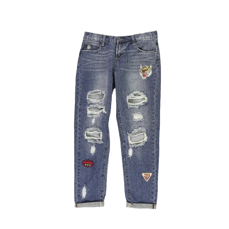 Articles Of Society Womens Distressed Boyfriend Fit Jeans