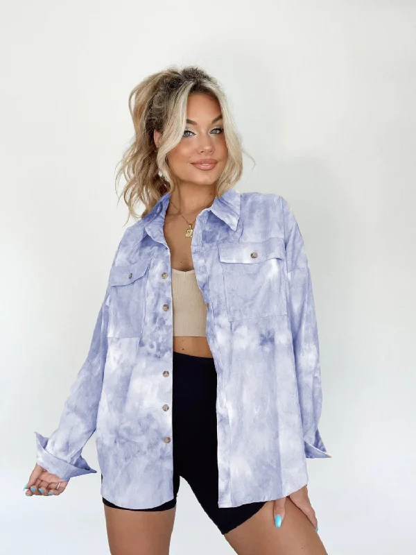 Tie-Dye Button Up Long Sleeve Shirt