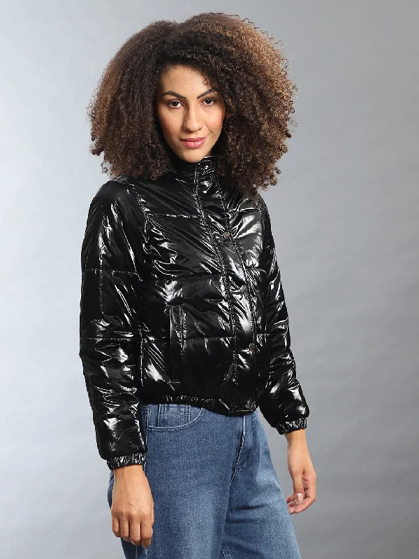 Campus Sutra Women Solid Stylish Casual Bomber Jacket