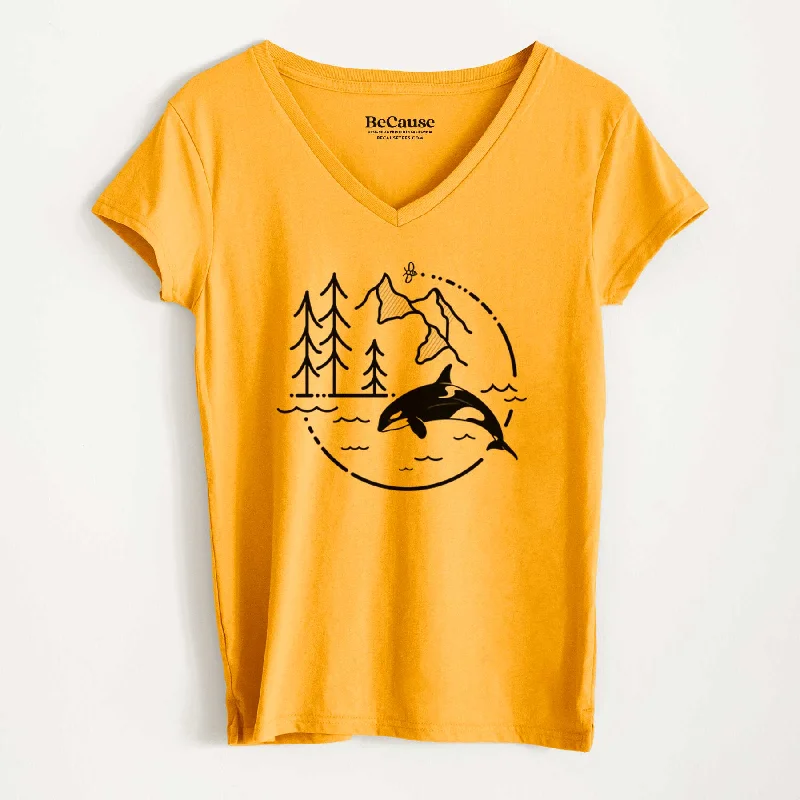 It's All Connected - Orca - Women's 100% Recycled V-neck