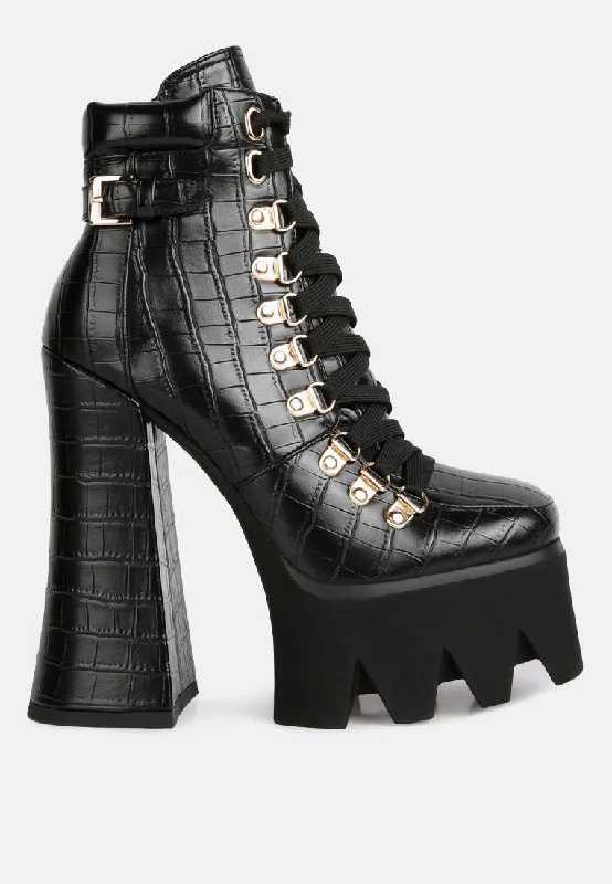 boogie high platform lace up boots