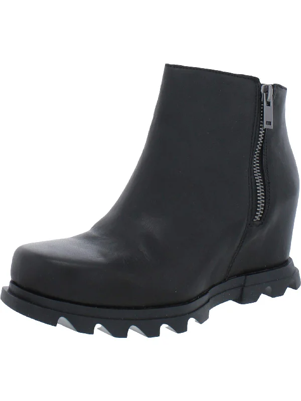 Joan Of Arctic Wedge III Zip Womens Leather Ankle Boot Ankle Boots