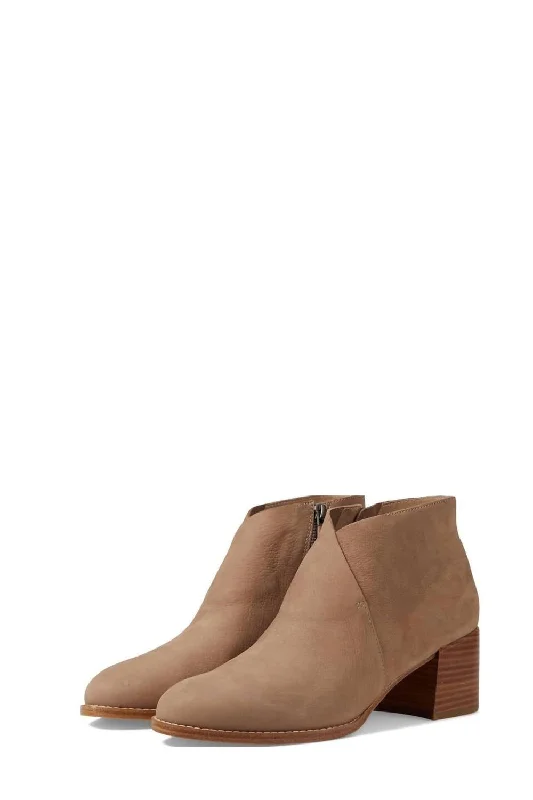 Melrose Suede Ankle Boot In Earth Tumbled Nubuck