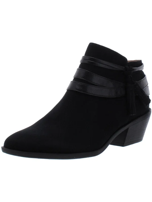 Paloma Womens Microsuede Zipper Ankle Boots