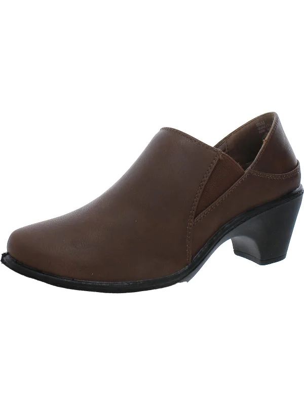 Womens Faux Leather Stretch Booties