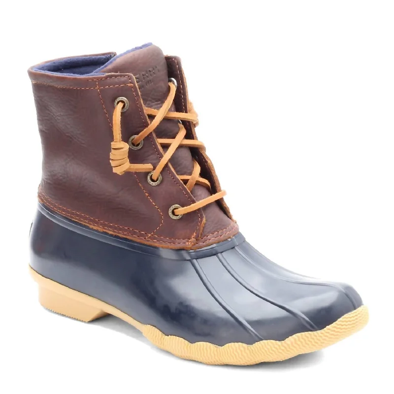 Women's Saltwater Duck Boots In Tan/navy