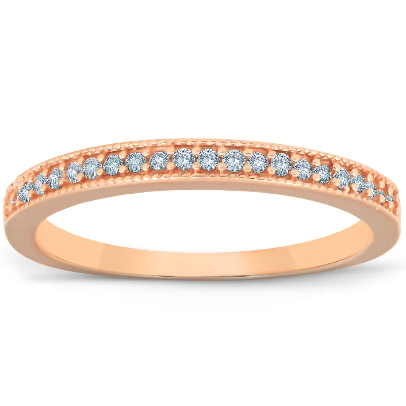 1/4ct Filigree Diamond Ring 14K Rose Gold