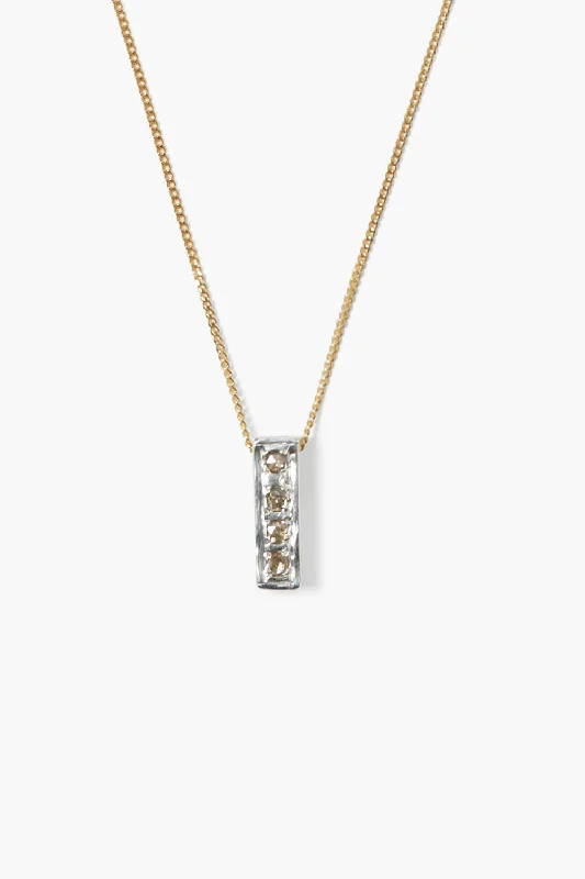 Bar Diamond Necklace Gold Mix