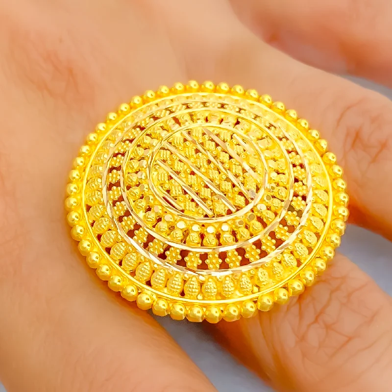 Captivating Netted Dome 22k Gold Statement Ring