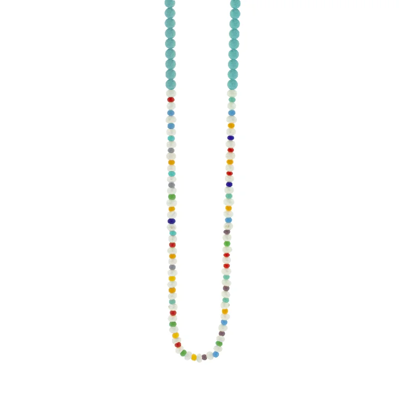 Pearl, Gemstone, and Glass Beaded Necklace