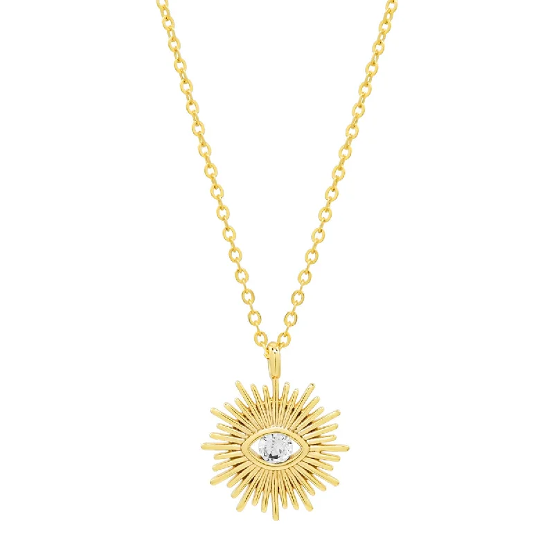 CZ Evil Eye Starburst Necklace