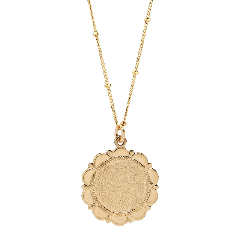 Floral Round Medallion Necklace