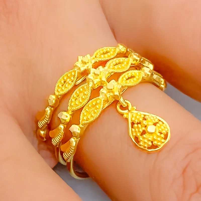 Lovely Elevated 22K Gold Spiral Ring