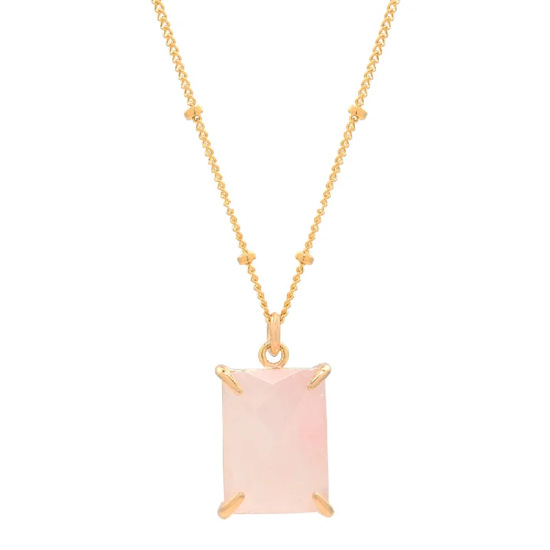 Rose Quartz Emerald Necklace