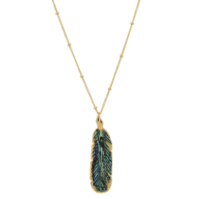 Feather Stone Necklace (more colors)