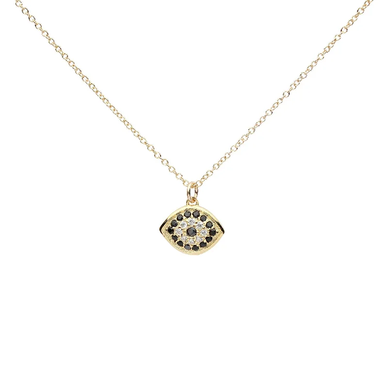 CZ Black Evil Eye Necklace