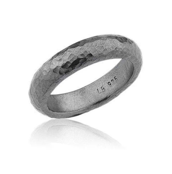 Oxidized Silver Plain Band