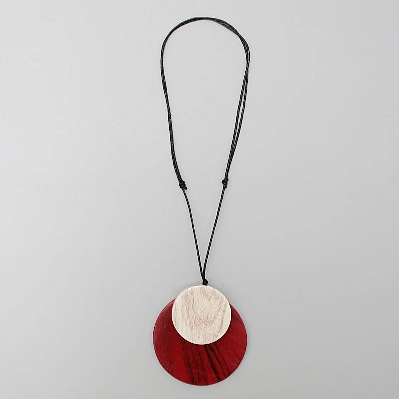 Red Round Double Whitney Pendant