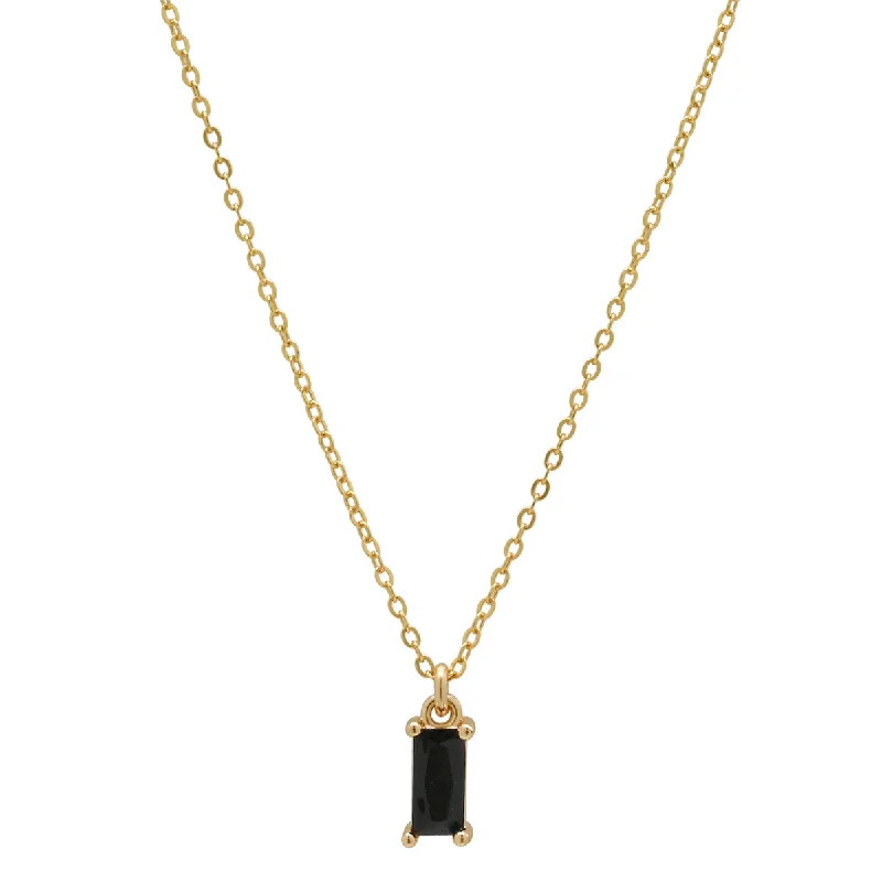 Tiny Black Emerald Necklace