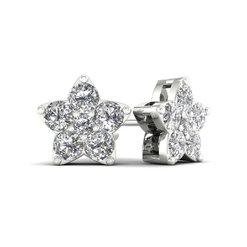 De Couer 1/2ct TDW Diamond Star Stud Earrings (H-I, I2) - White