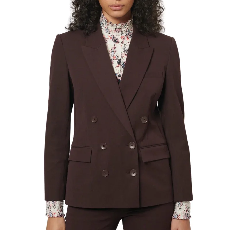 Franklin Double Breasted Jacket In Chocolate