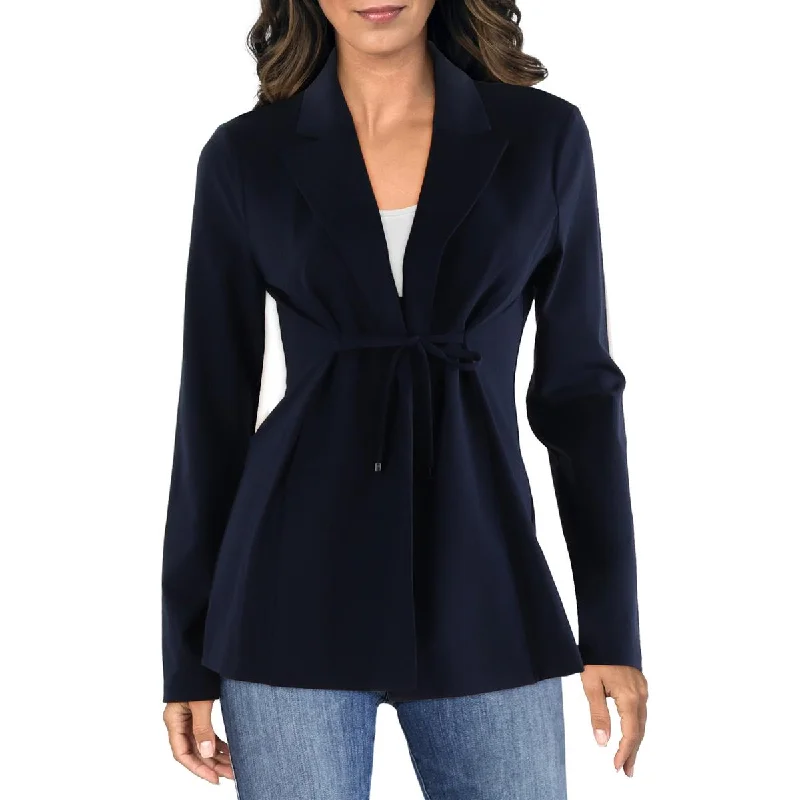 Womens Tie Front Business Open-Front Blazer